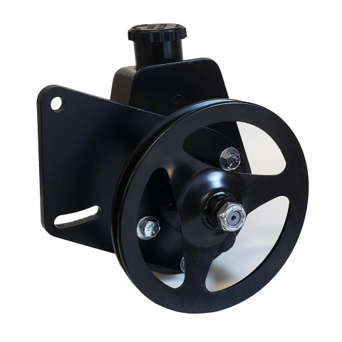 Borgeson Power Steering Pump Upgrade Kits 800338 Pump, Saginaw, Black, Reservoir, V-belt Pulley, Chrysler, Dodge, Plymouth, Big Block, Each