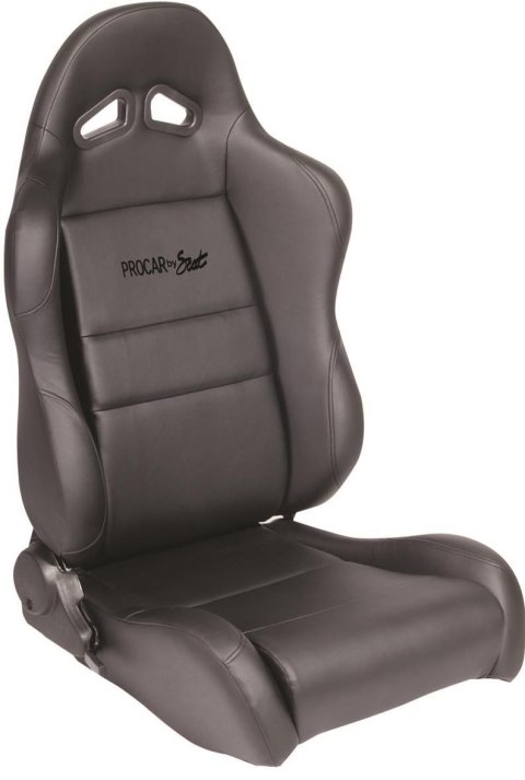 Procar Sportsman Racing Black Simulated Leather Seat 80-1610-51R Seat, Series 1610, Reclining, Passenger Side, Leather, Black, Each