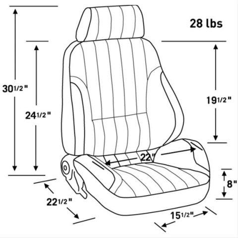 Procar Rally Series 1000 Seats 80-1000-99L Seat, 1000, Un-upholstered, Lever Recline, Sliders, Driver Side, Each