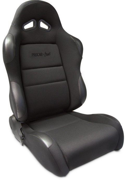 Procar Sportsman Racing Black Velour Seat 80-1606-61R Seat, Series 1606, Lever Reclining, Passenger Side, Velour, Black, Each
