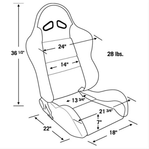 Procar Sportsman Racing Red/black Velour Seat 80-1606-64L Seat, Series 1606, Lever Reclining, Driver Side, Velour, Red, Each