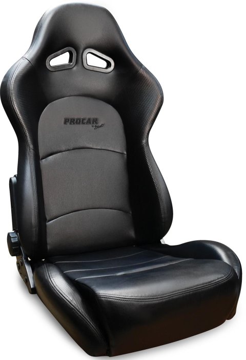 Procar Sportsman Pro Recliner Series 1615 Black Vinyl Seat 80-1615-51 Seat, Pro, Vinyl, Each