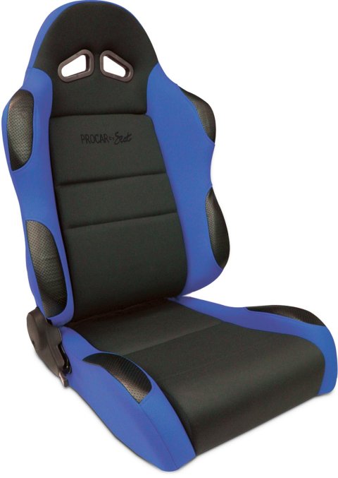 Procar Sportsman Racing Black/blue Velour Seat 80-1606-65L Seat, Series 1606, Lever Reclining, Driver Side, Velour, Black/Blue, Each