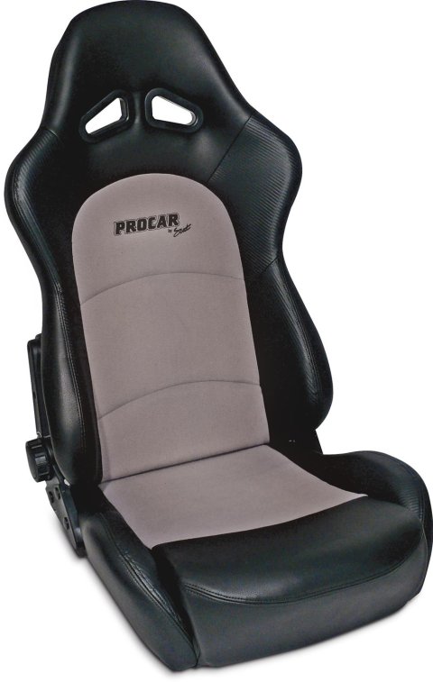 Procar Sportsman Pro Recliner Series 1615 Gray/black Vinyl/velour Seat 80-1615-73 Seat, SPORTSMAN PRO SERIES GRAY/GRAY, Each