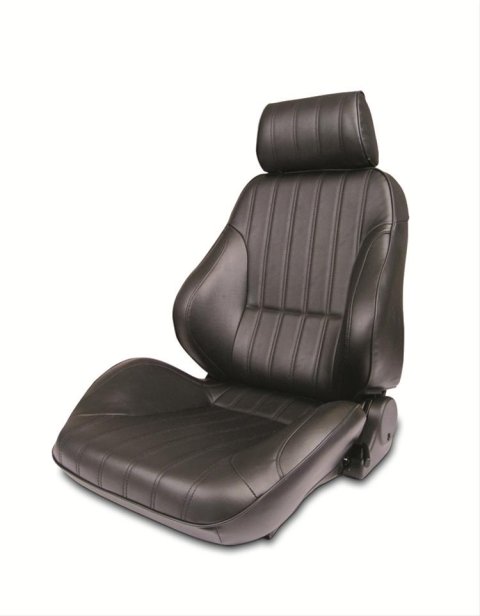 Procar Rally Series 1000 Black Vinyl Seat 80-1000-51L Seat, 1000, Bolstered, Reclining, Left Side, Vinyl, Black, Each