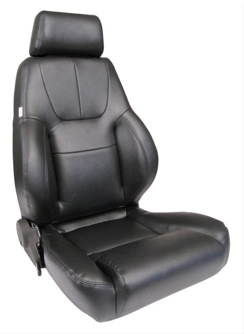Procar Elite Lumbar Series 1200 Black Vinyl Seat 80-1200-51R Seat, 1200, Reclining, Right Side, Vinyl, Black, Each