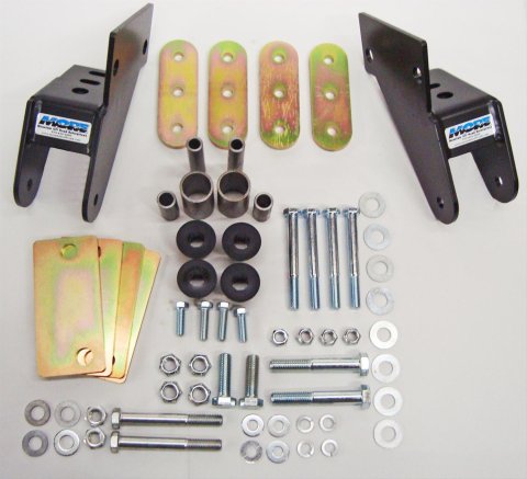 M.O.R.E. Shackle Reversal Systems 7686-2 Systems, Front, 2.5 in. Spring Width, Jeep, Kit