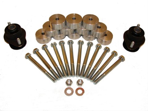 M.O.R.E. Body Lift Kits BLJK4D Lift, Aluminum, 1.0 in. Lift, Jeep, 4-Door, Kit
