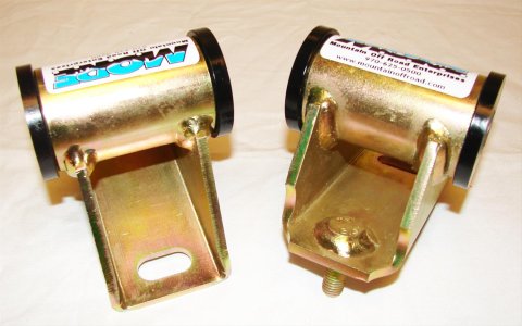 M.O.R.E. Motor Mounts and Inserts JM25840Z 87-95 / YJ 6-Cylinder engines zinc plated gold BombProof