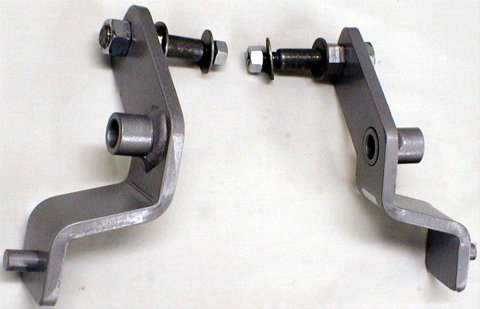 M.O.R.E. Long Travel Shock Mounts 9950 Mounts, Rear Upper, Steel, Natural, Jeep, Pair