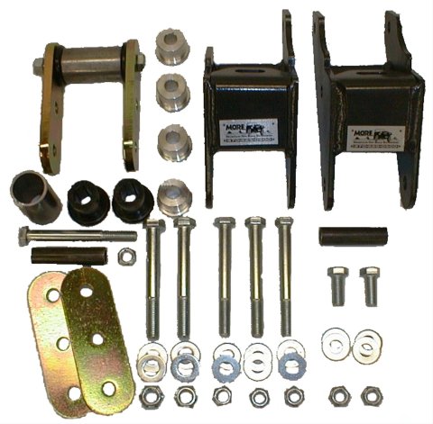 M.O.R.E. Shackle Reversal Systems 8795-3 Systems, Front, 2.5 in. Spring Width, Jeep, Kit