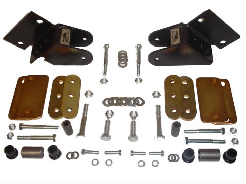 M.O.R.E. Shackle Reversal Systems 7686-1 Systems, Front, 2 in. Spring Width, Jeep, Kit