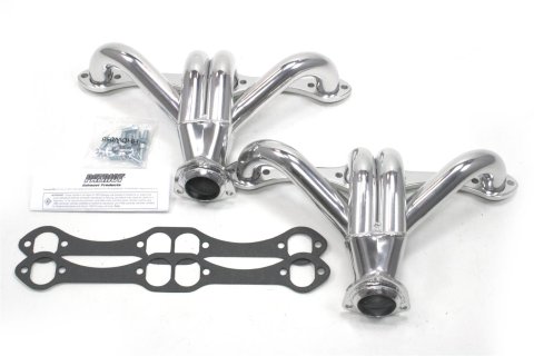 Patriot Tight Tuck Headers H8019-1 Headers, Tuck, Shorty, Steel, Ceramic Coated, Street Rod with Chevy, Small Block, Pair