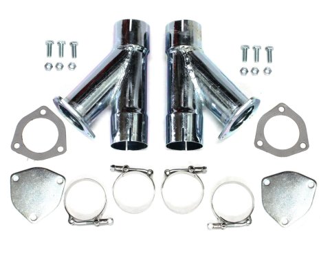 Patriot 2.5 Inch Exhaust Cutouts Kit H1130 Cutout, Manual, Steel, Zinc Plated, Clamp-On, 2.500 in. Diameter, Pair