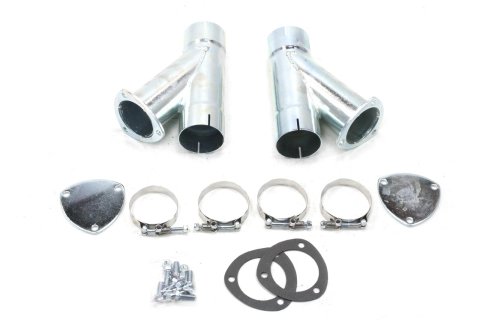 Patriot 3 Inch Exhaust Cutouts Kit H1132 Cutout, Manual, Steel, Zinc Plated, Clamp-On, 3.000 in. Diameter, Pair