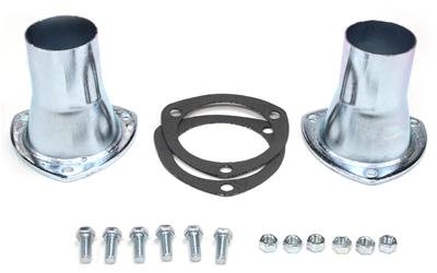 Patriot Collector Reducers with 2.5 Inch Outlet H7252 Header Reducers, 3-Bolt Flange, 3.5 in. Inlet, in. Outlet, Steel, Zinc, Gaskets, Hardware, Pair
