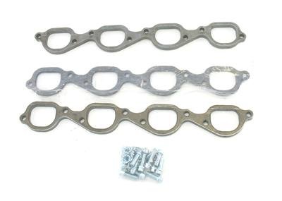 Patriot Header Flange Kits H7898 Flanges, No Stubs, Steel, 0.375 in. Thick, 2.125 in. Port, Gaskets, Bolts, Chevy, Big Block, Pair