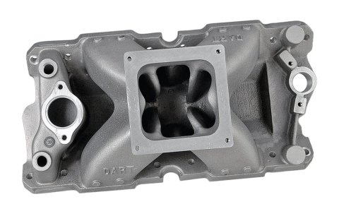 Dart Single Plane Intake Manifolds 42511000 Manifold, Plane, Aluminum, Natural, Square Bore Flange, Chevy, Small Block, Each