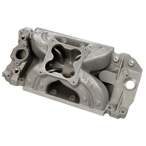 Dart Single Plane Intake Manifolds 41125000 Manifold, Plane, Aluminum, Natural, 4500 Flange, Chevy, Rectangular Port, BBC, Tall Deck, Each