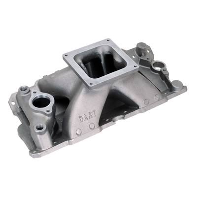 Dart Single Plane Intake Manifolds 42322000 Manifold, Plane, Aluminum, Natural, Dominator Flange, Chevy, Small Block, Each