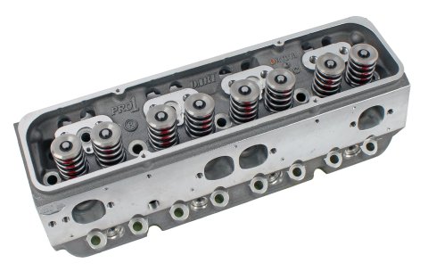 Dart Pro 1 Aluminum Cylinder Heads 11971142P Head, CNC, Assembled, Aluminum, 23 Degree, 66cc, 2.080 in. Intake, 1.600 in. Exhaust, Dual Springs, Chevy, Small Block, Each