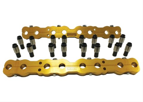 Dart Stud Girdles 64110003 Girdles, Clamp-on, Aluminum, Gold Anodized, for Use On Cylinder Heads Only, Chevy, Small Block, Kit