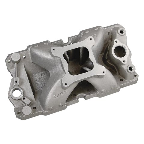 Dart Single Plane Intake Manifolds 42312000 Manifold, 220, Aluminum, Natural, Single-Plane, Square Bore Flange, Chevy, Small Block, Each