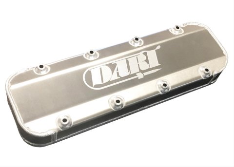 Dart Fabricated Aluminum Valve Covers 68000090 Covers, Perimeter Bolt Mounting, Aluminum, Natural, Logo, Chevy, Pair