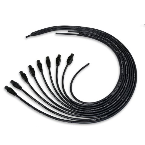 Taylor Spiro-Pro Spark Plug Wire Sets 73055 Wires, Spiro-Pro, 8mm, Black, Straight Boots, Universal, L8/V8, Set