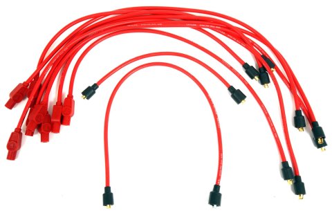 Taylor Spiro-Pro Spark Plug Wire Sets 74271 Wires, Spiro-Pro, 8mm, Red, Straight Boots, Buick/Chrysler, Dodge, Plymouth, V8, Set