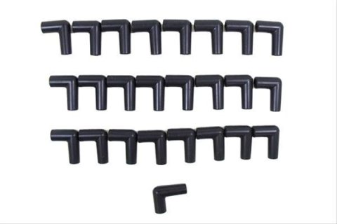 Taylor Replacement Spark Plug Boots 46201 Boots, Replacement, 90 degree Ends, Silicone, Black, 8mm, Set of 25