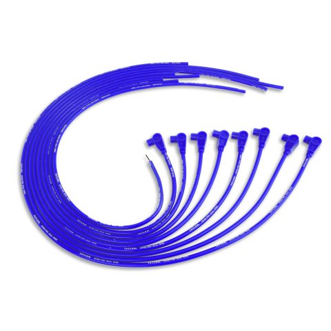 Taylor Spiro-Pro Spark Plug Wire Sets 73651 Wires, Spiro-Pro, 8mm, Blue, 90 Degree Boots, Universal, L8/V8, Set