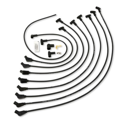 Taylor Spiro-Pro Race-Fit Spiro-Wound Core Spark Plug Wire Sets 76032 Wires, Race-Fit, 8mm, Black, 135 Degree Boots, Chevy, Big Block, V8, Set