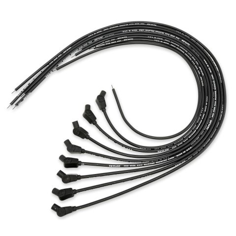 Taylor 8mm Pro Wire Universal Spark Plug Sets 70053 Wires, Wire, Resistor Core, RFI Suppression, 8mm, Black, 135 Degree Boots, Universal, Set