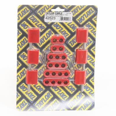 Taylor V8 Vertical Wire Loom Kits 42523 Spark Plug Loom, 10.4mm, Nylon, Vertical, Red, Universal, V8, Set