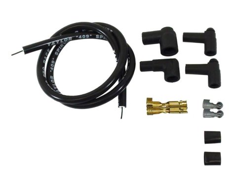Taylor Coil Wire Kits 45909 Wire, 409, Spiral Core, 10.4mm, Black, Male HEI/Female Socket, 90 Degree Boots, 36 in. Long, Kit
