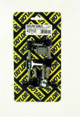 Taylor Mounting Brackets for Clamp-Style Wire Separators 42702 Separator Brackets, Clamp Style, BBC/Most Ford, Horizontal, Black, Qty 6