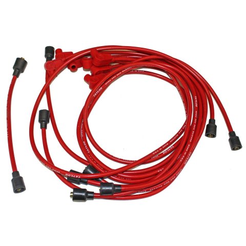 Taylor Spiro-Pro Spark Plug Wire Sets 74205 Wires, Spiro-Pro, 8mm, Red, 90 Degree Boots, Chevy, V8, Set