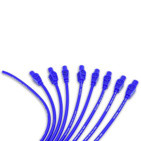 Taylor Spiro-Pro Spark Plug Wire Sets 73655 Wires, Spiro-Pro, 8mm, Blue, Straight Boots, Universal, L8/V8, Set