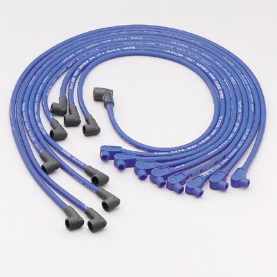 Taylor 409 Pro Race Universal Spark Plug Wire Sets 79651 Wires, Race, Spiro-Wound, 10.4mm, Blue, 90 Degree Boots, Universal, V8, Set