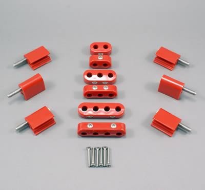 Taylor V8 Vertical Wire Loom Kits 42522 Ignition Loom/Separator, Vertical, Nylon, Red, 7-8mm, Kit