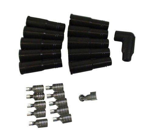 Taylor Spark Plug Boot and Terminal Kits 46052 Distributor Boots Terminals, Black, LT1 180 Degree Boots, 8mm, Set of 10
