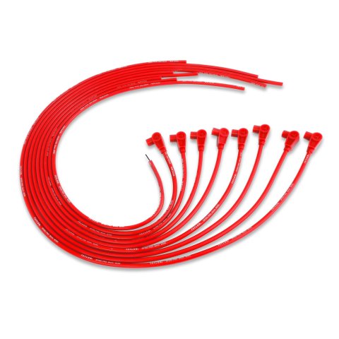 Taylor Spiro-Pro Spark Plug Wire Sets 73251 Wires, Spiro-Pro, 8mm, Red, 90 Degree Boots, Universal, L8/V8, Set