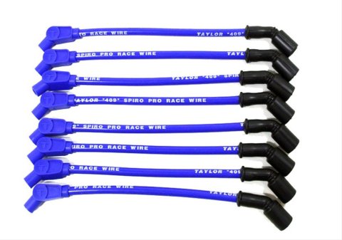 Taylor 409 Race-Fit Pro Race Spark Plug Wires 79614 Wire, Pro, Spiral Core, 10.4mm, Blue, Coil Pack, Buick, Cadillac, Chevy, GMC, Hummer, Isuzu, Saab
