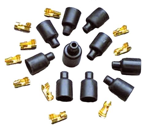 Taylor Distributor and Coil Boot Terminal Kits 46059 Boots Terminals, Black, Socket, Straight Boots, 8mm, Set of 10