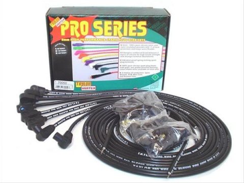 Taylor 8mm Pro Wire Universal Spark Plug Sets 70050 Wires, Wire, Solid Core, 8mm, Black, 90 Degree Boots, Universal, L8/V8, Set