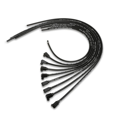 Taylor 409 Pro Race Universal Spark Plug Wire Sets 79051 Wires, Race, Spiro-Wound, 10.4mm, Black, 90 Degree Boots, Universal, L8/V8, Set