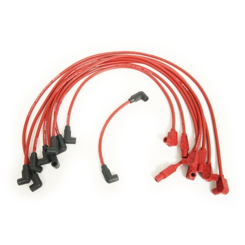 Taylor Spiro-Pro Spark Plug Wire Sets 74211 Wires, Spiro-Pro, 8mm, Red, 90/180 Degree Boots, GM, 5.0/5.7L, V8, Set