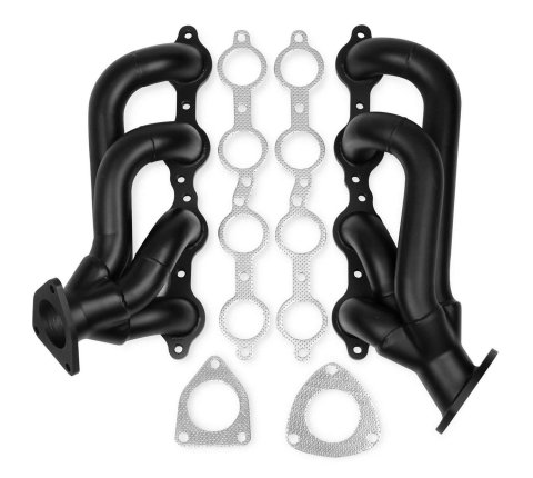 Flowtech Headers 11142FLT Headers, Shorty, Steel, Temporary Black Paint, Chevy, GMC, Pair