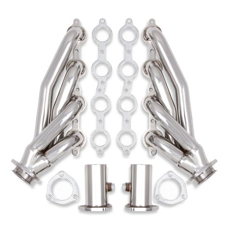 Flowtech Headers 11576FLT Headers, Shorty, Stainless Steel, Polished, 1 5/8 in. Primary, Chevy, Small Block, LS, Pair